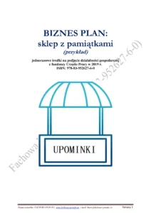 Przykładowe biznesplany BIZNESPLAN sklep z pamiątkami