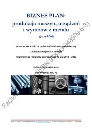 BIZNESPLAN – produkcja maszyn, urządzeń i wyrobów z metalu
