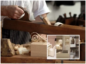 a person using a planer