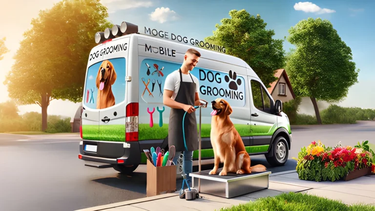 a man standing next to a dog