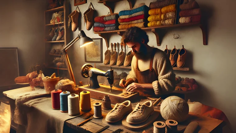 a man working on a shoe