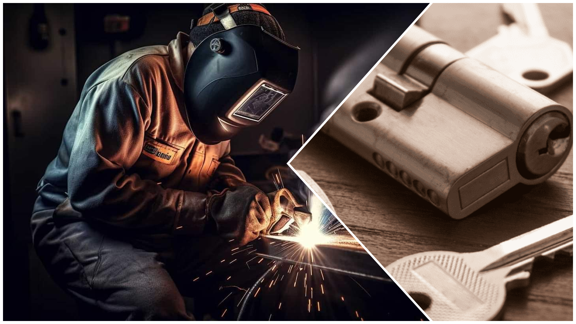 a man welding a metal piece