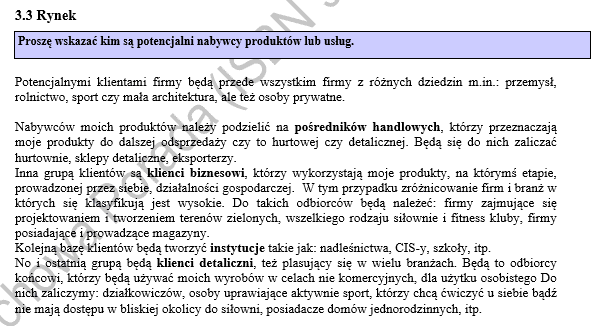 klienci biznesplan produkcja maszyn i wyrobów z metalu