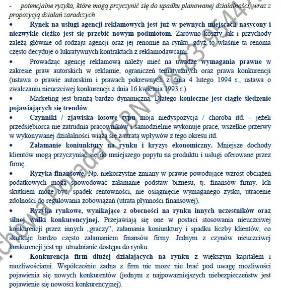 Biznesplan agencja marketingowa kanał internetowy