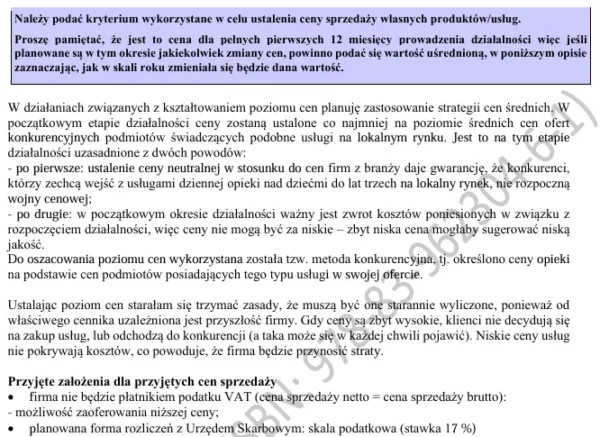 Biznesplan opiekun dzienny nad dziećmi do lat 3 – wzór PDF do dotacji
