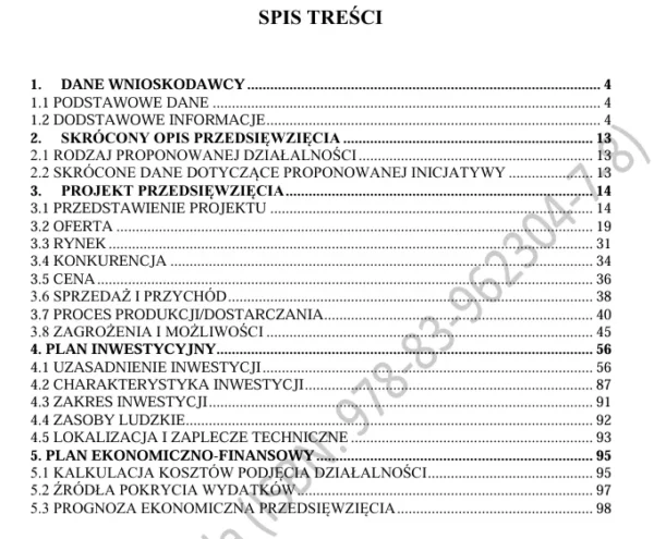 Biznesplan mobilny podolog – wzór PDF do dotacji