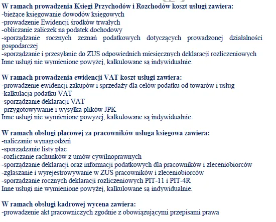 usługi opis BIZNESPLAN biuro rachunkowe – wzór PDF do dotacji