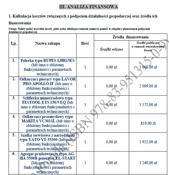 BIZNESPLAN auto detailing (warsztat samochodowy, polerowanie i pranie tapicerki) - wzór PDF do dotacji