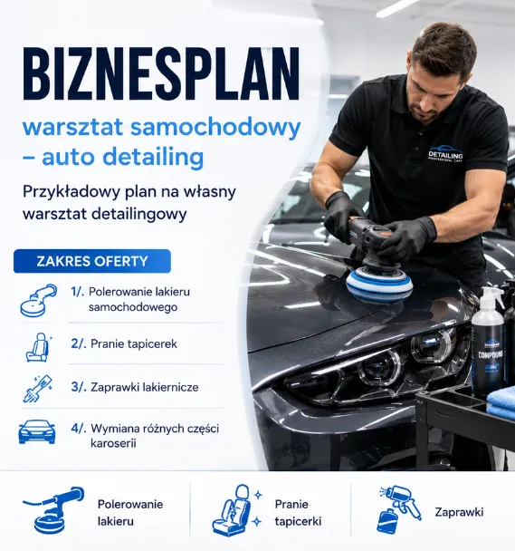 BIZNESPLAN auto detailing (warsztat samochodowy, polerowanie i pranie tapicerki) - wzór PDF do dotacji