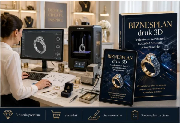 Biznesplan druk 3D biżuterii (projekt i wykonanie modelu 3D biżuterii) – wzór PDF do dotacji