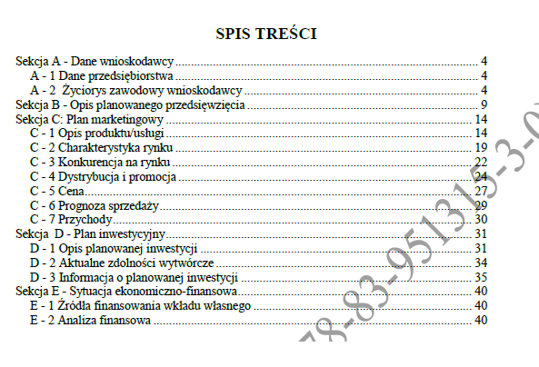 BIZNESPLAN pracownia szycia i haftu (haft, dekoracje i rękodzieło) - wzór PDF do dotacji