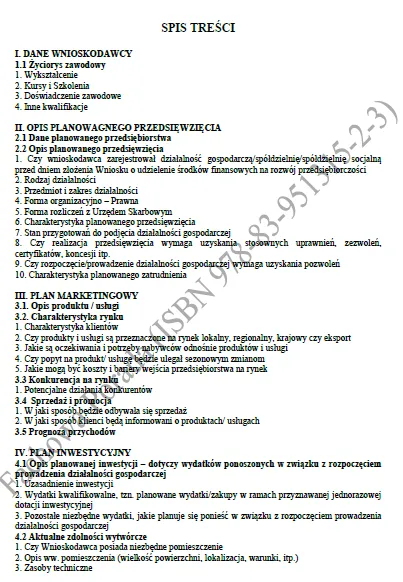 BIZNESPLAN sklep motocyklowy (sklep online z częściami + serwis) - wzór PDF do dotacji