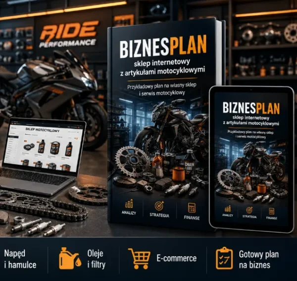 BIZNESPLAN sklep motocyklowy (sklep online z częściami + serwis) - wzór PDF do dotacji