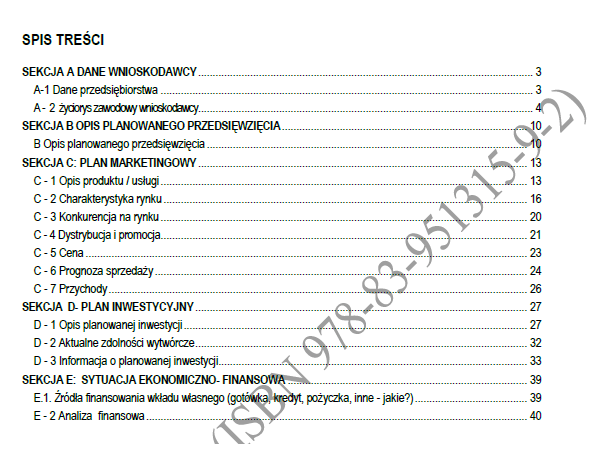 BIZNESPLAN sklep ze zdrową żywnością (żywność ekologiczna) - wzór PDF do dotacji