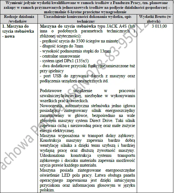BIZNESPLAN szycie ubranek dla dzieci (odzież, zabawki i dekoracje) - wzór PDF do dotacji