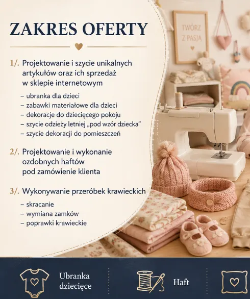 BIZNESPLAN szycie ubranek dla dzieci (odzież, zabawki i dekoracje) - wzór PDF do dotacji