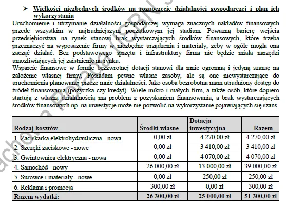 BIZNESPLAN usługi hydrauliczne (instalacje wodne, grzewcze i pompy ciepła) - wzór PDF do dotacji