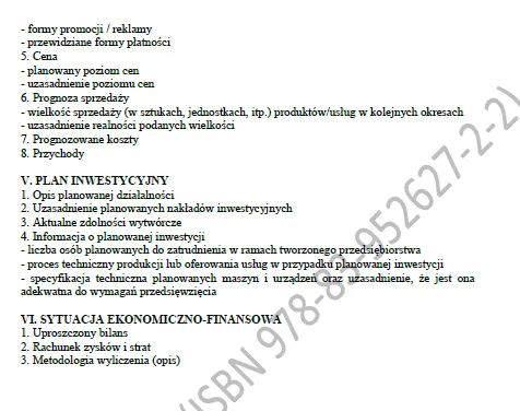 BIZNESPLAN usługi krawieckie (projektowanie i szycie odzieży) - wzór PDF do dotacji