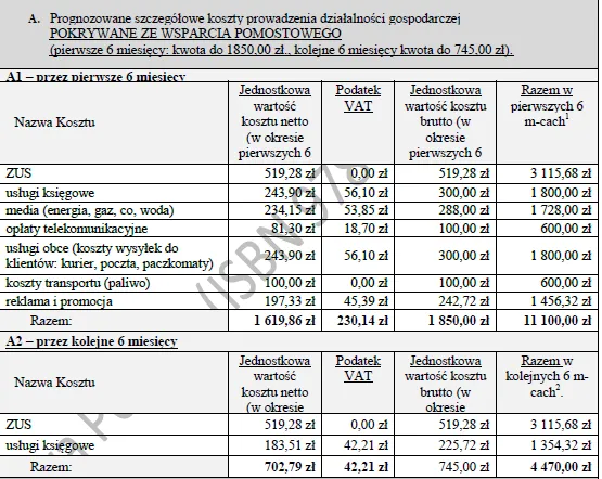 BIZNESPLAN usługi krawieckie (projektowanie i szycie odzieży) - wzór PDF do dotacji