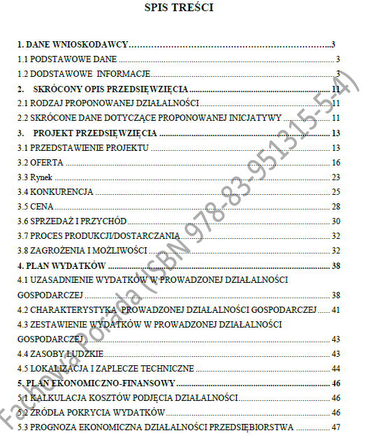 BIZNESPLAN usługi leśne (zrywka drewna, pielęgnacja i ochrona lasu) - wzór PDF do dotacji