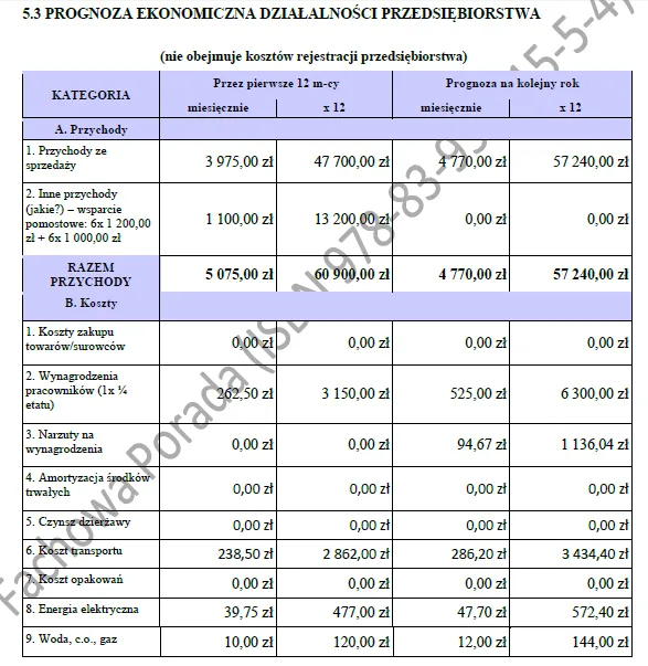 BIZNESPLAN usługi leśne (zrywka drewna, pielęgnacja i ochrona lasu) - wzór PDF do dotacji