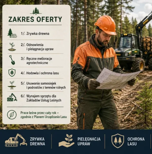 BIZNESPLAN usługi leśne (zrywka drewna, pielęgnacja i ochrona lasu) - wzór PDF do dotacji