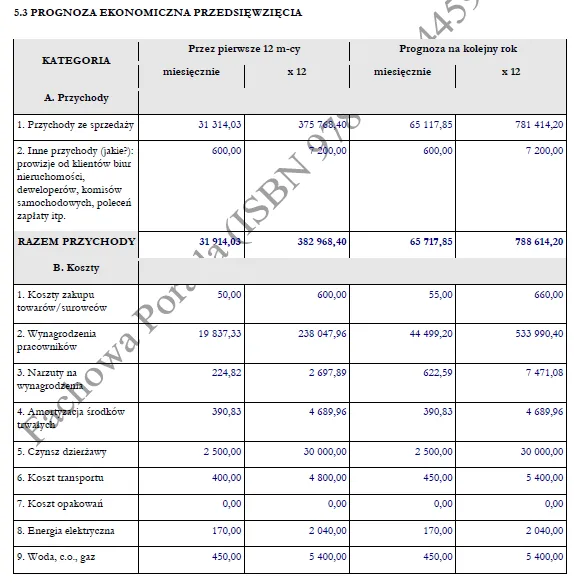 BIZNESPLAN doradztwo i pośrednictwo finansowe (kredyty, ubezpieczenia i leasing) - wzór PDF do dotacji