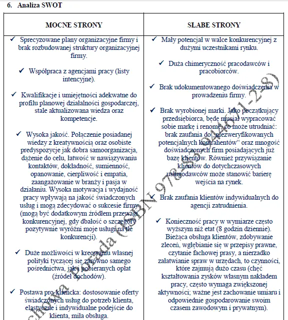 BIZNESPLAN firma rekrutacyjna (pośrednictwo pracy i rekrutacja pracowników) - wzór PDF do dotacji