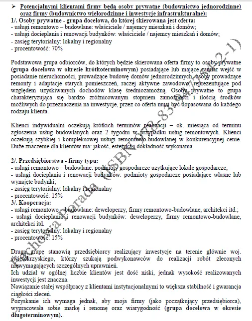 BIZNESPLAN firma remontowa i elewacyjna (remonty wnętrz, docieplenia i elewacje) - wzór PDF do dotacji