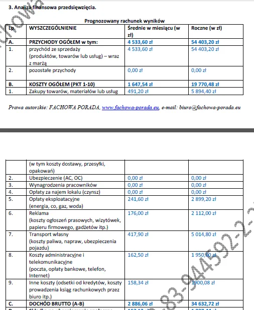 Biznesplan fotografia okolicznościowa (śluby, plenery i sesje fotograficzne) - wzór PDF do dotacji