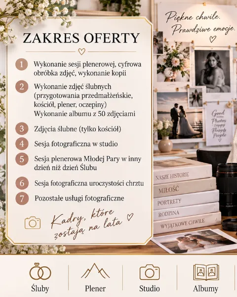 BIZNESPLAN fotografia okolicznościowa (śluby, plenery i sesje fotograficzne) - wzór PDF do dotacji