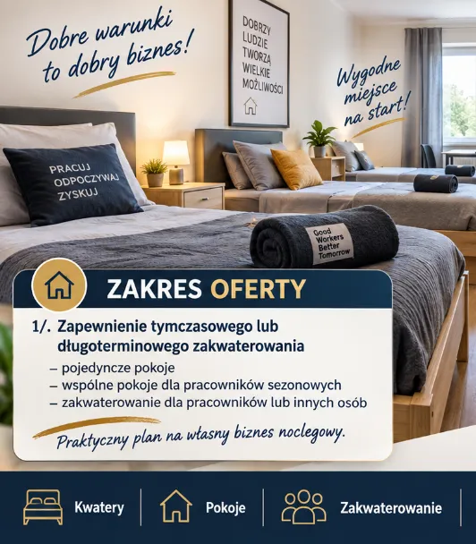 BIZNESPLAN kwatery pracownicze (pokoje i noclegi dla pracowników) - wzór PDF do dotacji
