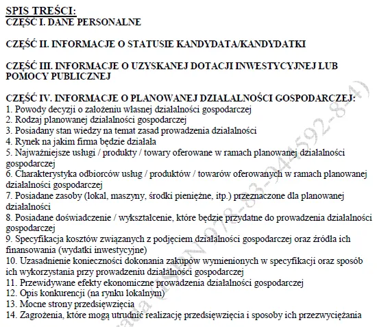 BIZNESPLAN mechanik samochodowy (warsztat naprawy i serwisu pojazdów) - wzór PDF do dotacji