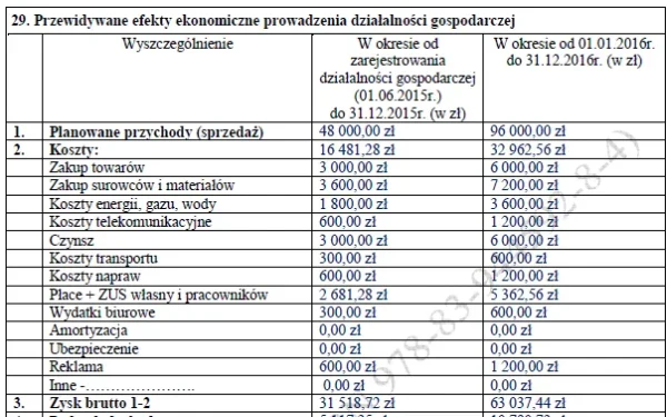 BIZNESPLAN mechanik samochodowy (warsztat naprawy i serwisu pojazdów) - wzór PDF do dotacji