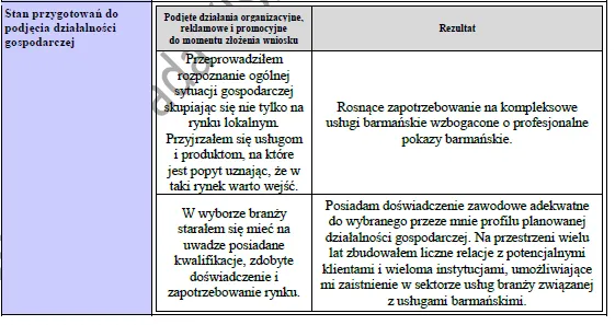 BIZNESPLAN mobilne usługi barmańskie (mobilny bar i pokazy) - wzór PDF do dotacji
