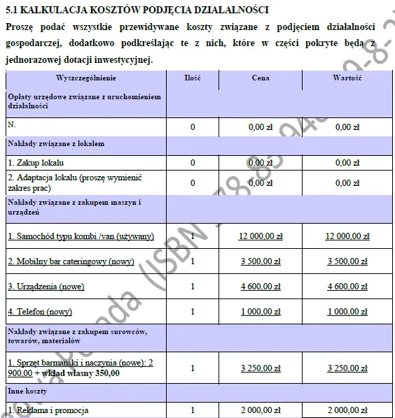BIZNESPLAN mobilne usługi barmańskie (mobilny bar i pokazy) - wzór PDF do dotacji