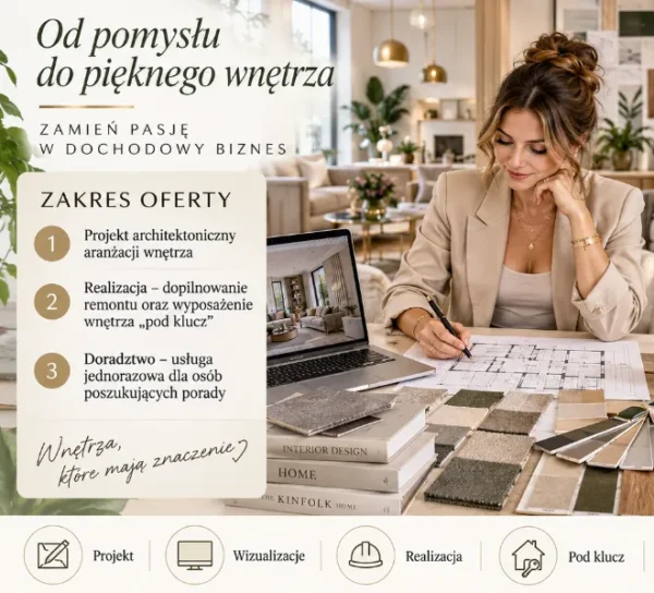 BIZNESPLAN pracownia architektury wnętrz (projektowanie, aranżacja i wnętrza pod klucz) - wzór PDF do dotacji
