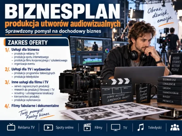 Biznesplan produkcja filmów i wideo (reklamy, filmy korporacyjne, teledyski i TV) - wzór PDF do dotacji (małe-2) BIZNESPLAN produkcja filmów i wideo (reklamy, filmy korporacyjne, teledyski i TV) - wzór PDF do dotacji