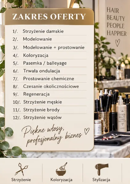 BIZNESPLAN salon fryzjerski (strzyżenie, koloryzacja i pielęgnacja włosów) - wzór PDF do dotacji
