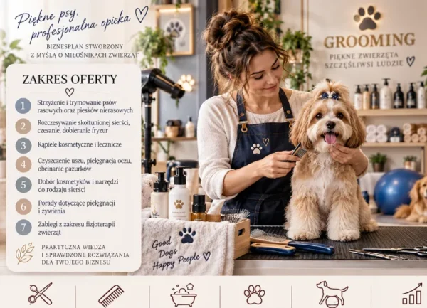 BIZNESPLAN studio pielęgnacji zwierząt (grooming i kompleksowa pielęgnacja psów) - wzór PDF do dotacji