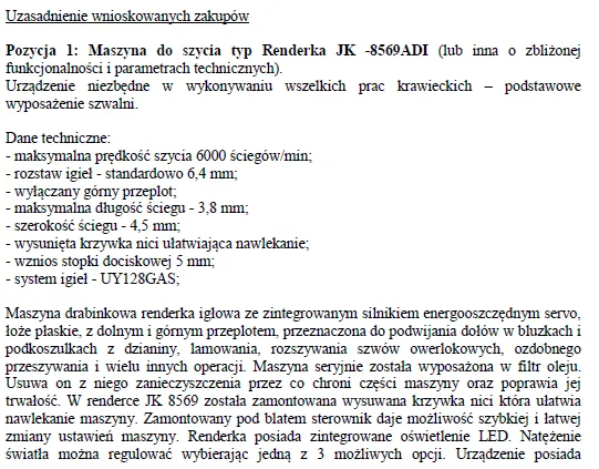 BIZNESPLAN szwalnia ze sklepem internetowym (tekstylia dla hoteli i transportu) - wzór PDF do dotacji