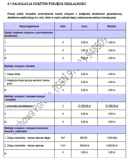 BIZNESPLAN tartak (usługi tartaczne i produkcja skrzyniopalet) - wzór PDF do dotacji