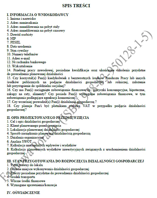 BIZNESPLAN usługi kosmetyczne (zabiegi na twarz i ciało) - wzór PDF do dotacji