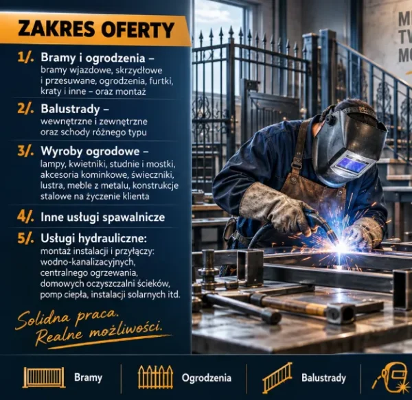 BIZNESPLAN usługi ślusarsko-spawalnicze i hydrauliczne (bramy, balustrady, spawanie i instalacje) - wzór PDF do dotacji