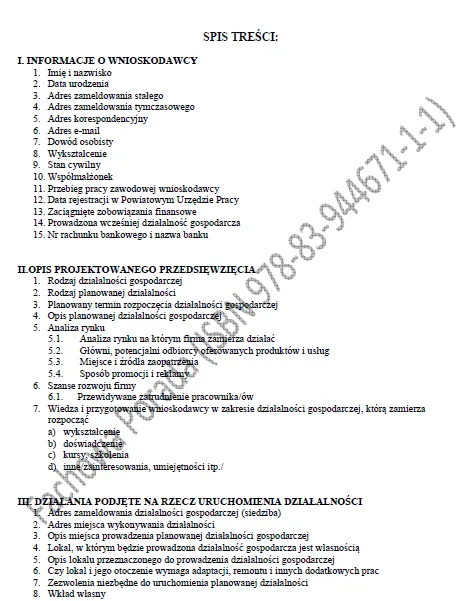 BIZNESPLAN warsztat samochodowy ze sklepem motoryzacyjnym - wzór PDF do dotacji