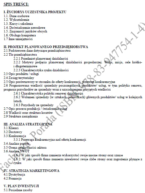 BIZNESPLAN własna marka odzieżowa ze sklepem internetowym - wzór PDF do dotacji