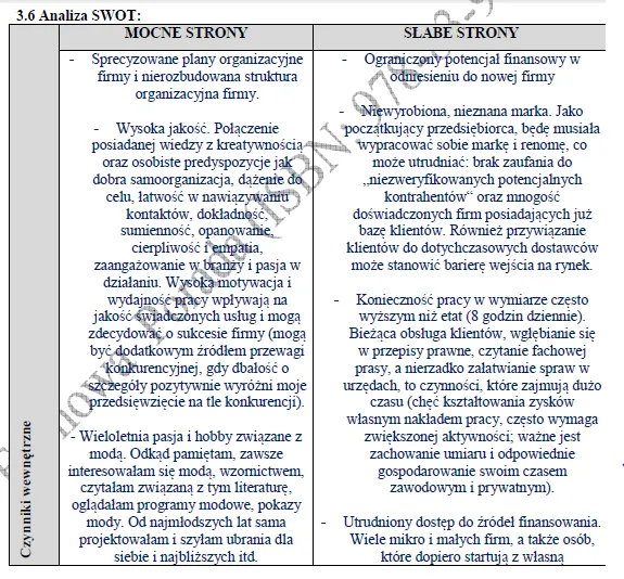 BIZNESPLAN własna marka odzieżowa ze sklepem internetowym - wzór PDF do dotacji