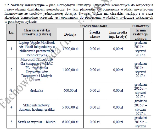 BIZNESPLAN własna marka odzieżowa ze sklepem internetowym - wzór PDF do dotacji