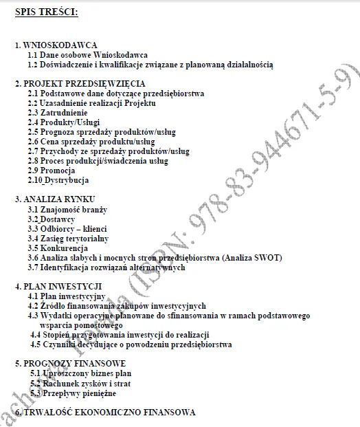 BIZNESPLAN zakład tapicerski (meble na zamówienie, renowacja i tapicerka samochodowa) - wzór PDF do dotacji
