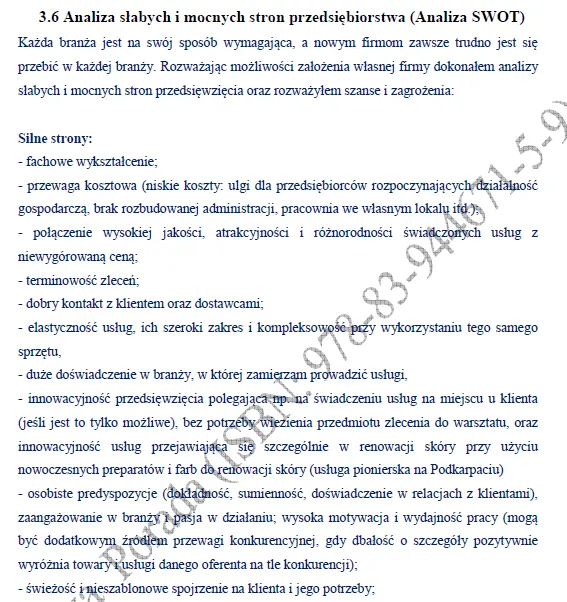 BIZNESPLAN zakład tapicerski (meble na zamówienie, renowacja i tapicerka samochodowa) - wzór PDF do dotacji